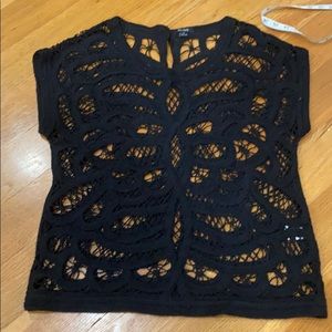 Anthropologie black see through sweater